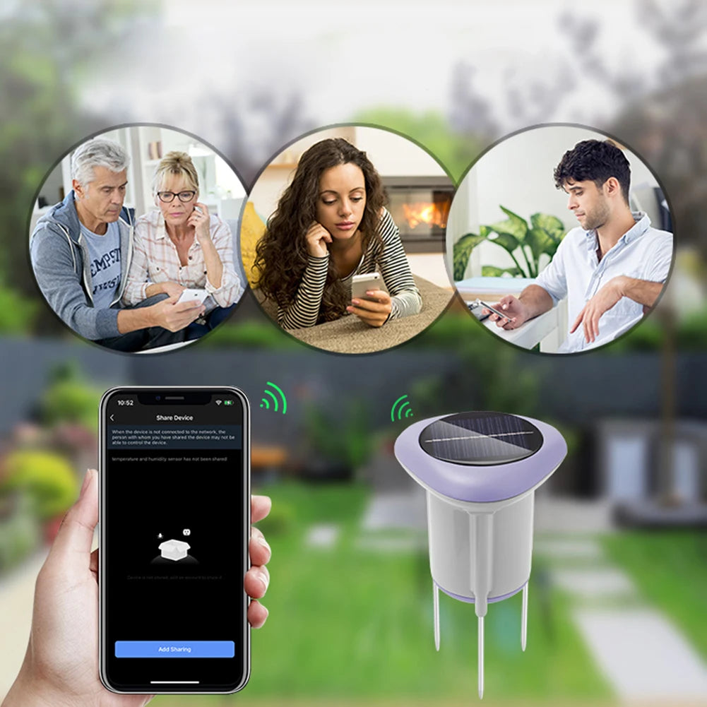 Smart Zigbee Solar Soil Sensor Planting Temperature and Humidity Meter Waterproof Thermohygrometer Wireless Soil Moisture Meter