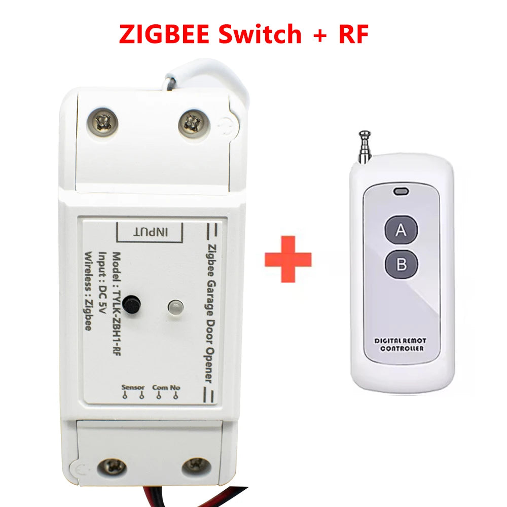 Zigbee Wifi Smart Garage Door Opener DC5V with Door Magnet 433Mhz RF Wireless Controller Work with Tuya Alexa Google Home