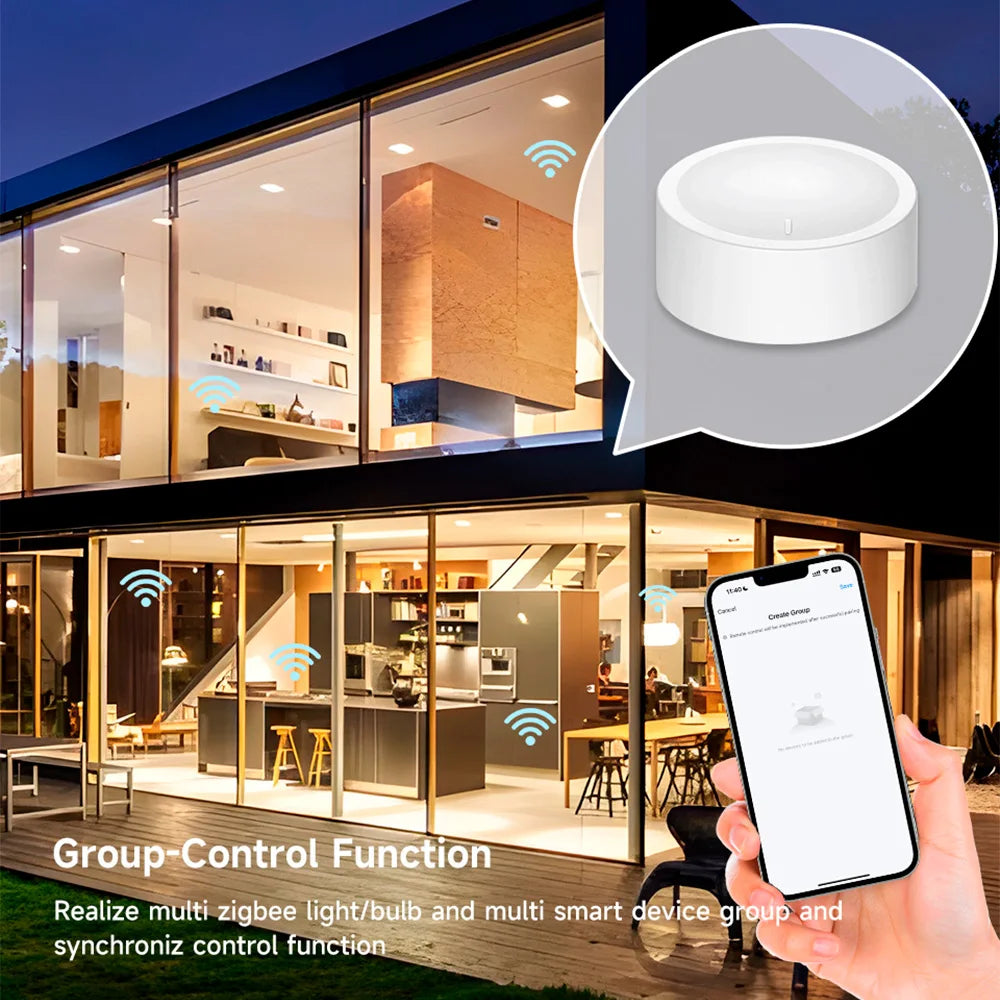 Tuya Zigbee Smart Knob Dimmer DIY Wireless Scene Button Switch Home Appliances Automation Linkage Remoter