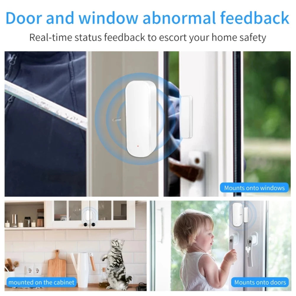 Tuya Zigbee/Wifi Magnetic Doo Window Sensor Open Closed Alarm Detector Smart Life APP Work with Alexa Google Home Need Gateway