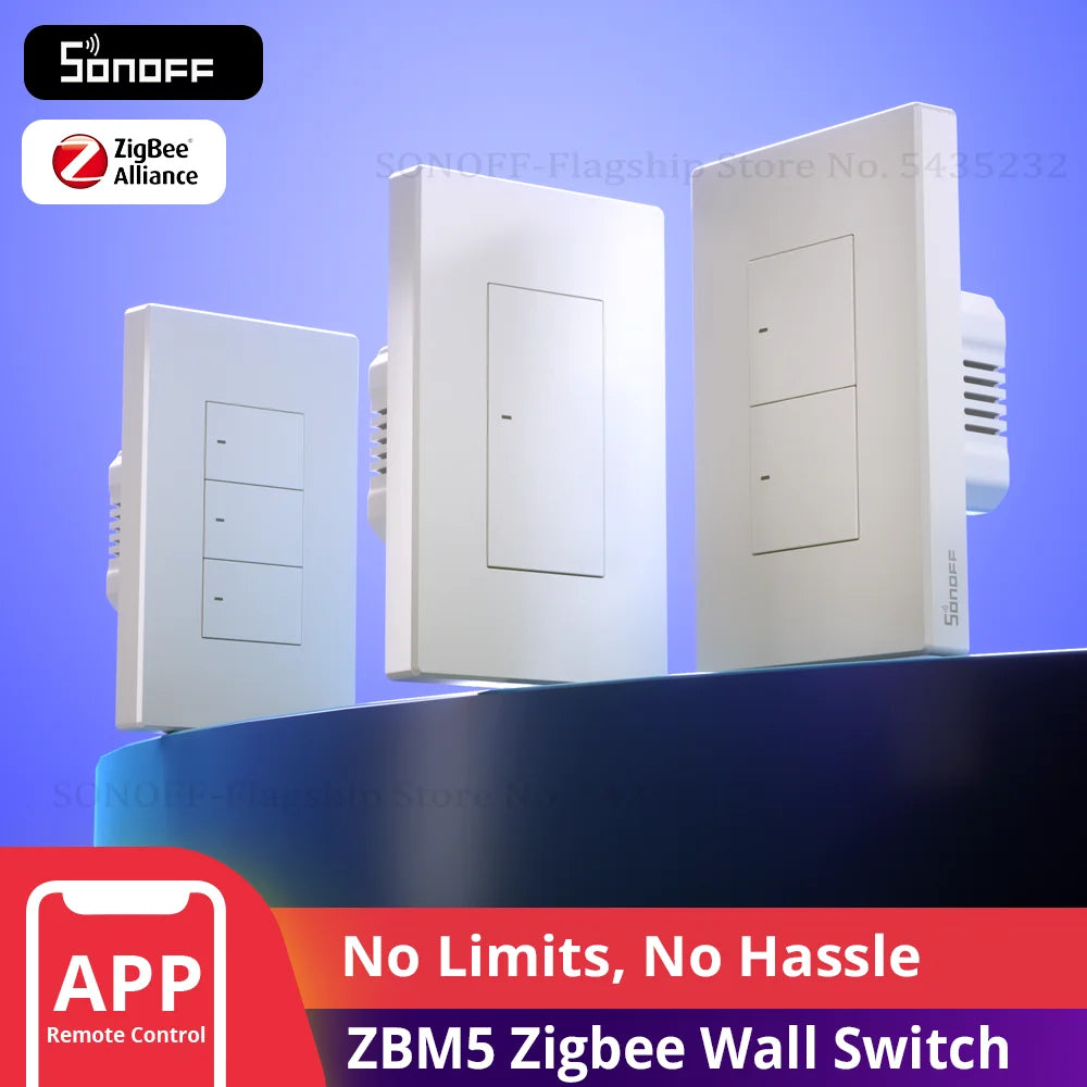 ZBM5 Switchman Zigbee Smart Wall Switch Supports No Neutral and Neutral Wire Detach Relay Mode Works with Home Assistant