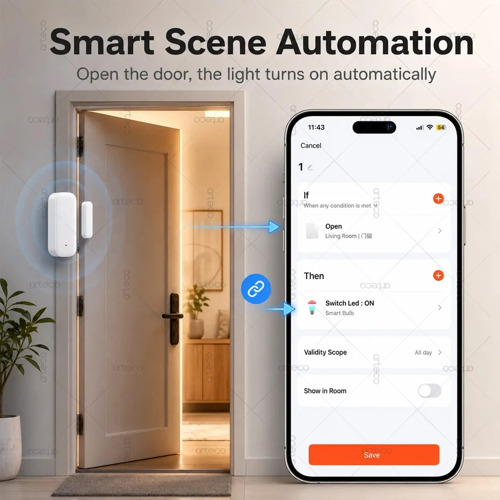 Zigbee Door Window Sensor Magnetic Contact Open Closed Detector Smart Home Alarm Security Works with TUYA Z2M Alexa Yandex Hub