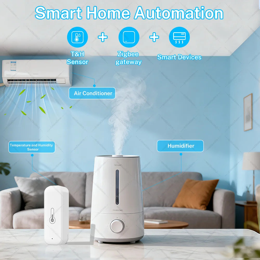 Zigbee 3.0 Temperature and Humidity Sensor Zigbee Hub Required Work with Yandex ZHA Homeassistant Alexa Zigbee2Mqtt