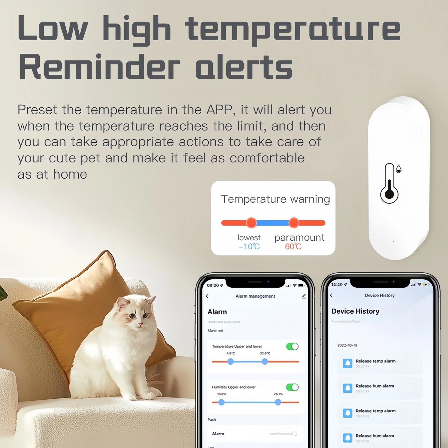 Tuya Zigbee Temperature Humidity Sensor APP Remote Monitor for Smart Home Var Smartlife Workwith Alexa Google Assistant