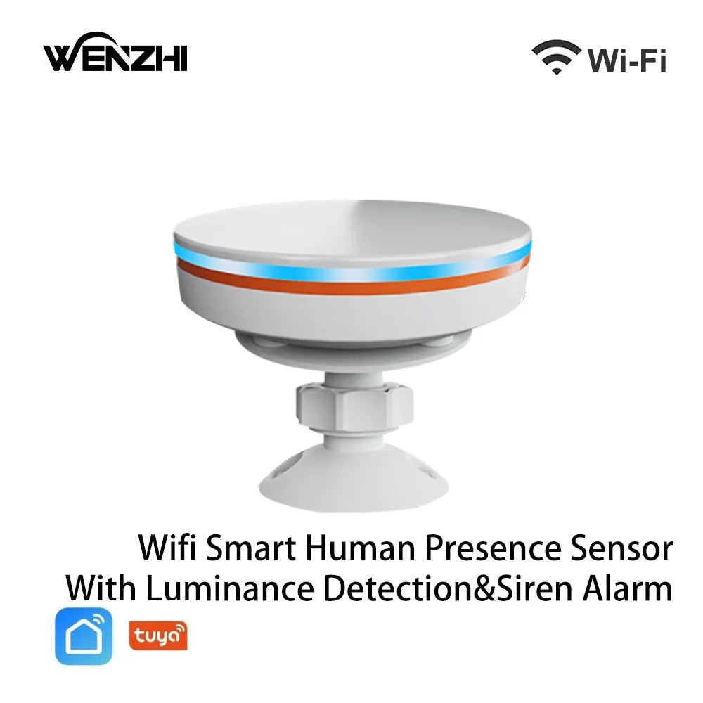 Zigbee 3.0/Wifi Human Presence Sensor 5V Mmwave Radar with Siren Alarm Motion Lux Detection Tuya/Smart Life Home Automation DIY