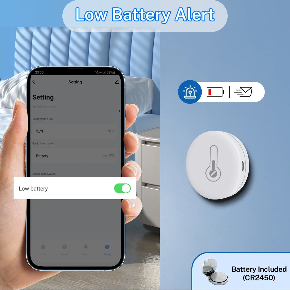 Tuya Zigbee 3.0 Temperature Humidity Sensor Thermometer APP Remote Monitor Work with Smart Life Yandex Alexa ZHA Zigbee2Mqtt