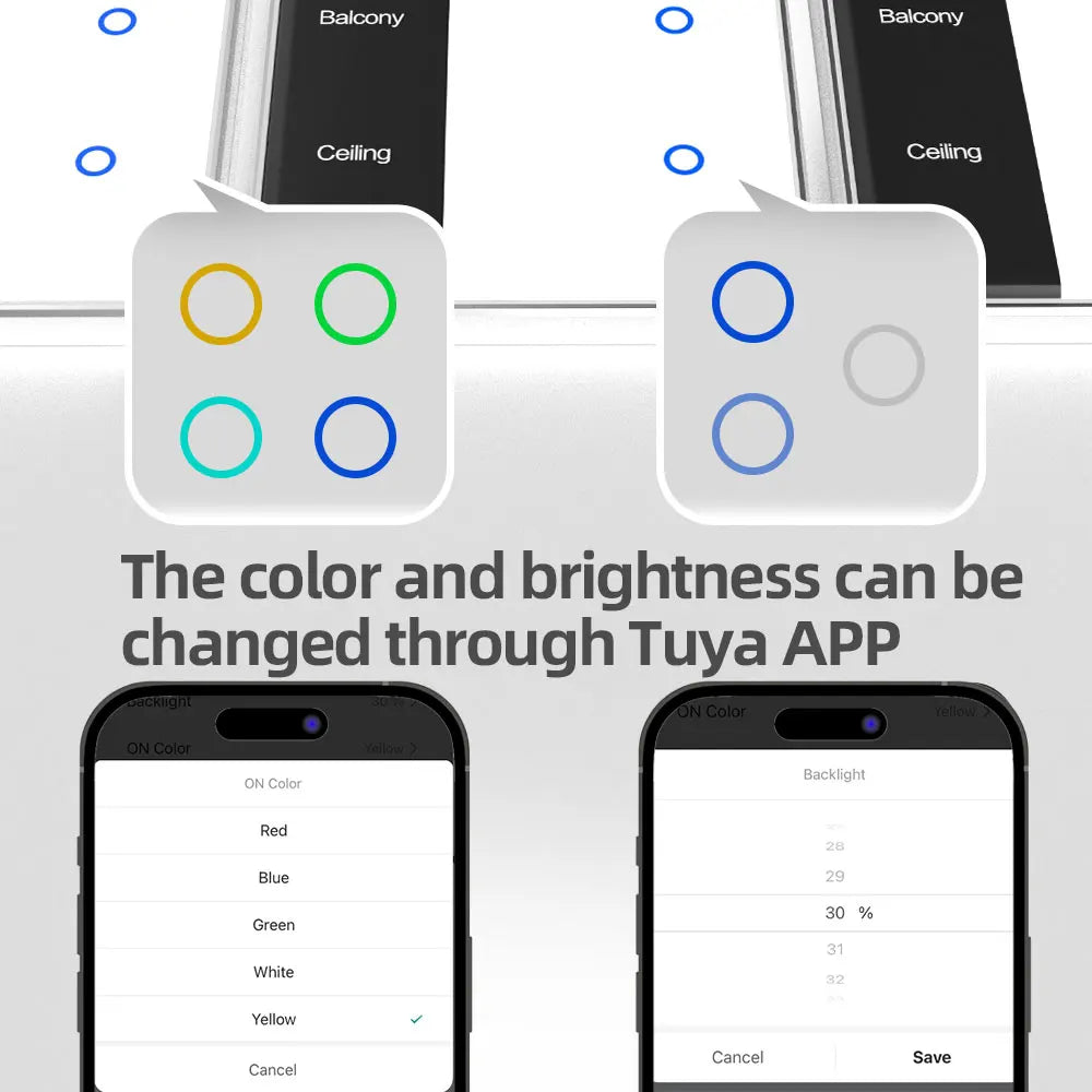 Zigbee DIY Name Switch Work with Tuya Smart Display Screen Touch Panel US Light Switch Alexa Google Home Voice Control