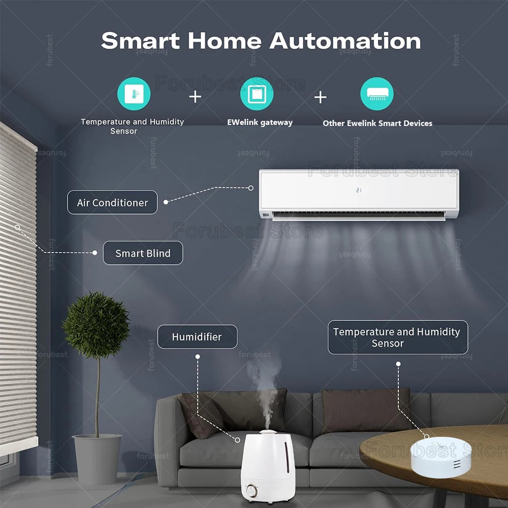 Zigbee Temperature and Humidity Sensor Smart Home Hygrometer Thermometer Works with Alexa Google Yandex Alice Ewelink Gateway