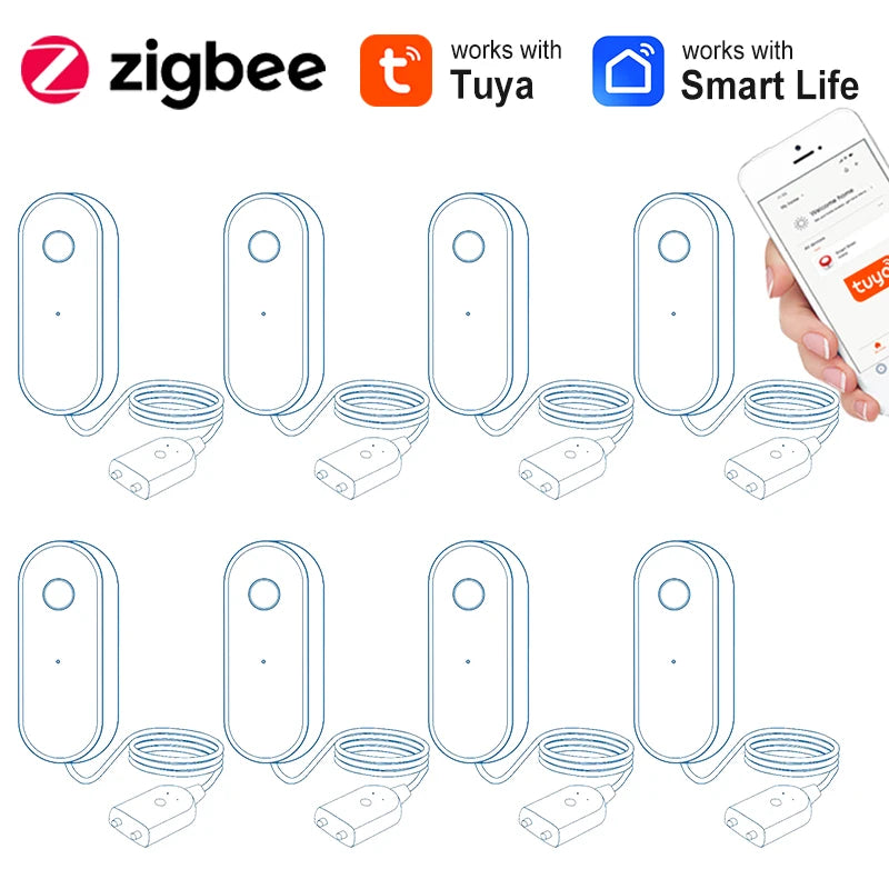 Tuya Zigbee Water Leakage Sensor Wireless Flood Detector Smart Life APP Home Kitchen Overflow Alarm Works with Hub Required