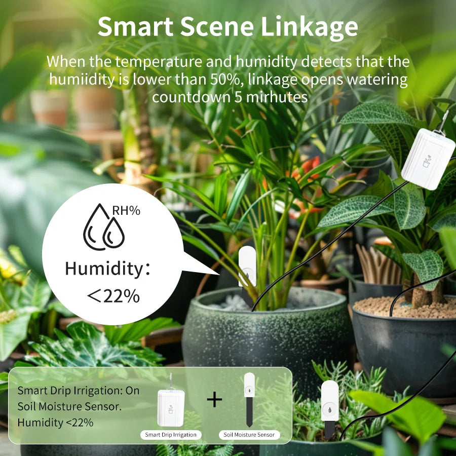 Tuya Zigbee3.0 Soil Moisture Sensor Temperature Humidity Detection Smart Soil Tester for Garden Plant Smart Life APP Zigbee2Mqtt