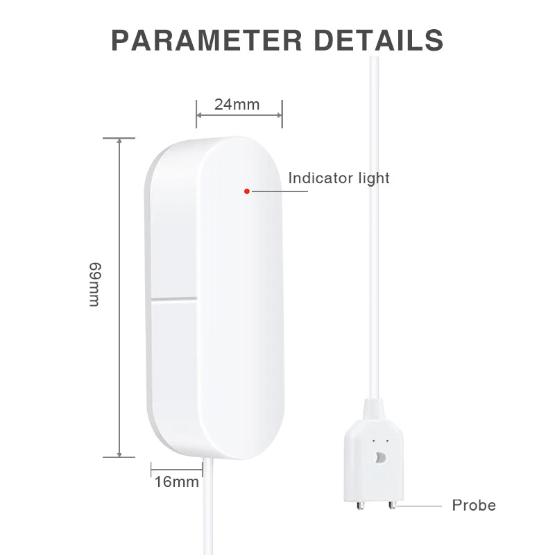 Ewelink Zigbee3.0 Water Sensor Alarm Water Leak Detector Flood Alert Overflow Security Alarm System Works with Zigbee Gateway