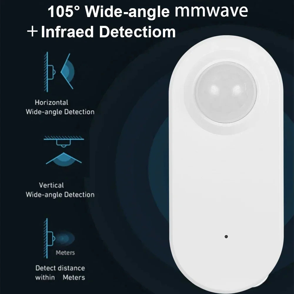 Zigbee Human Presence+ PIR Motion Detection Sensor Luminance Detector Battery Operated Support Zigbee2Mqtt Home Assistant