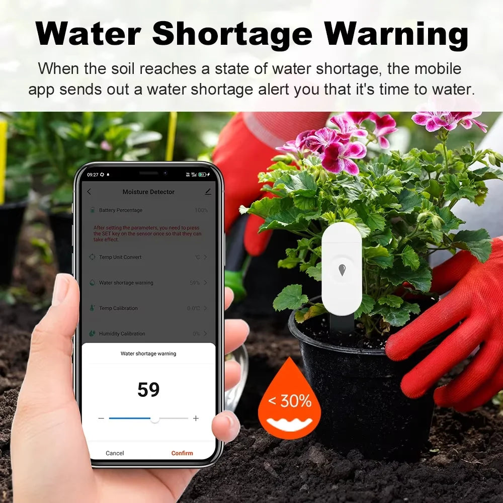 Tuya Zigbee Soil Moisture Sensor Temperature&Humidity Thermohygrometer Garden Automation Irrigation Detector for Alexa Google