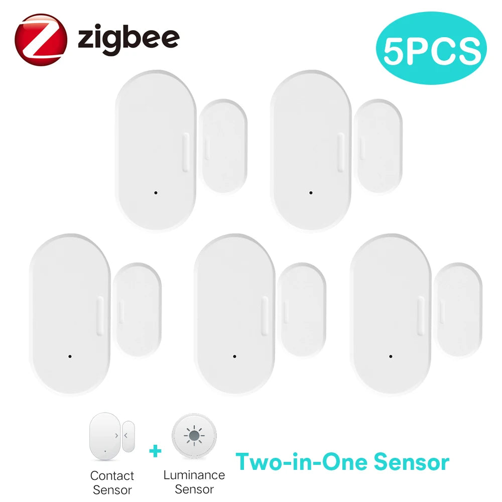 Enhance Your Home Security with the Tuya Zigbee 3.0 Mini Door & Window Sensor – Smart Alarm with Built-In Brightness Detector, Compatible with Alexa and Google Home