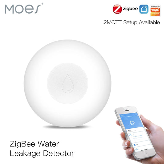 Zigbee Flood Sensor Water Leakage Detector Water Tank Full Alert Overflow Security Alarm System Tuya Smart App Remote Control