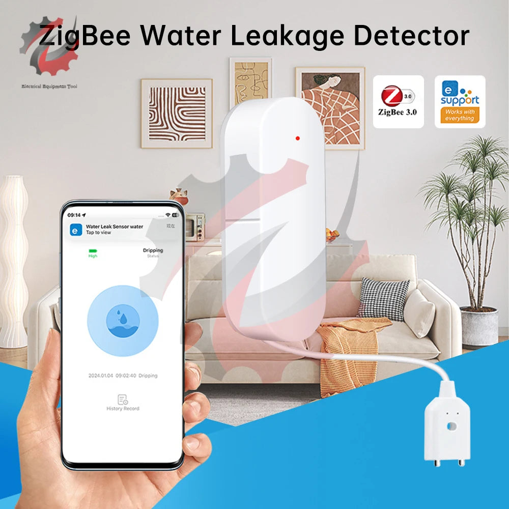 Zigbee Ewelink Water Level Sensor Smart Home Water Leakage Alarm Detector Flow Sensors Flood Alert Overflow Security Protection