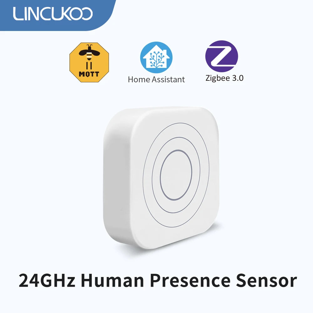 Smart Zigbee3.0 24Ghz Human Presence Sensor for Home Assistant Platform Zigbee2Mqtt 120 Degree Detection Range 30M