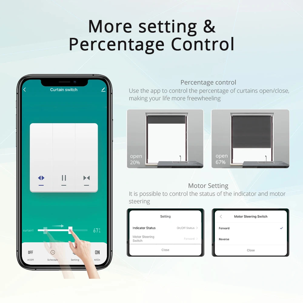 Zigbee US AU Smart Curtain Switch for Electric Motorized Roller Shutter Works with Tuya Alexa Google Home