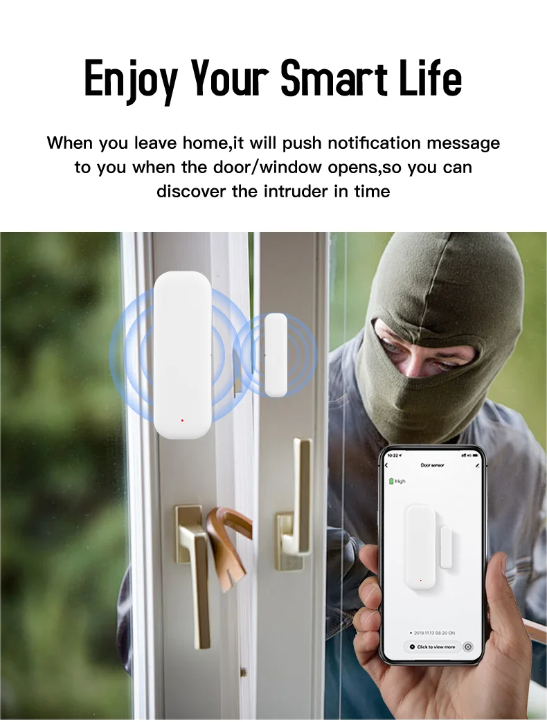 Tuya Zigbee 3.0 Door Sensor Window Sensor Contact Sensor