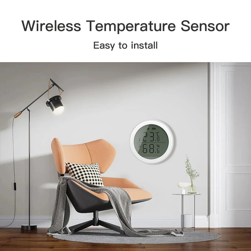 Tuya Zigbee Smart Temperature and Humidity Sensor Home Indoor Thermometer with LCD Display Google Home Alexa Echo Voice Control