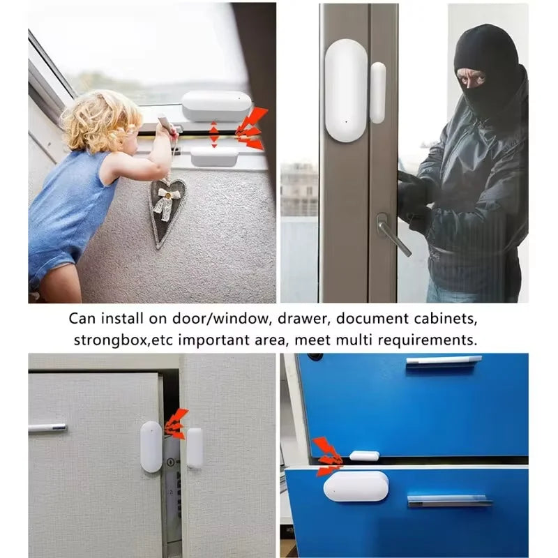 Ewelink Zigbee Door and Window Anti-Theft System, Easy Installation, Smart Protection, App-Controlled Alarms.