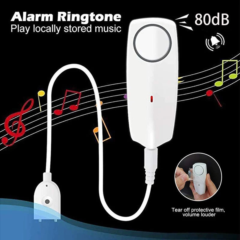 Tuya Zigbee WIFI Water Sensor 3.5Mm Jack 2M Sensor Cable Built-In Rechargeable Battery 80Db Alarm Sound App Real Time Monitoring