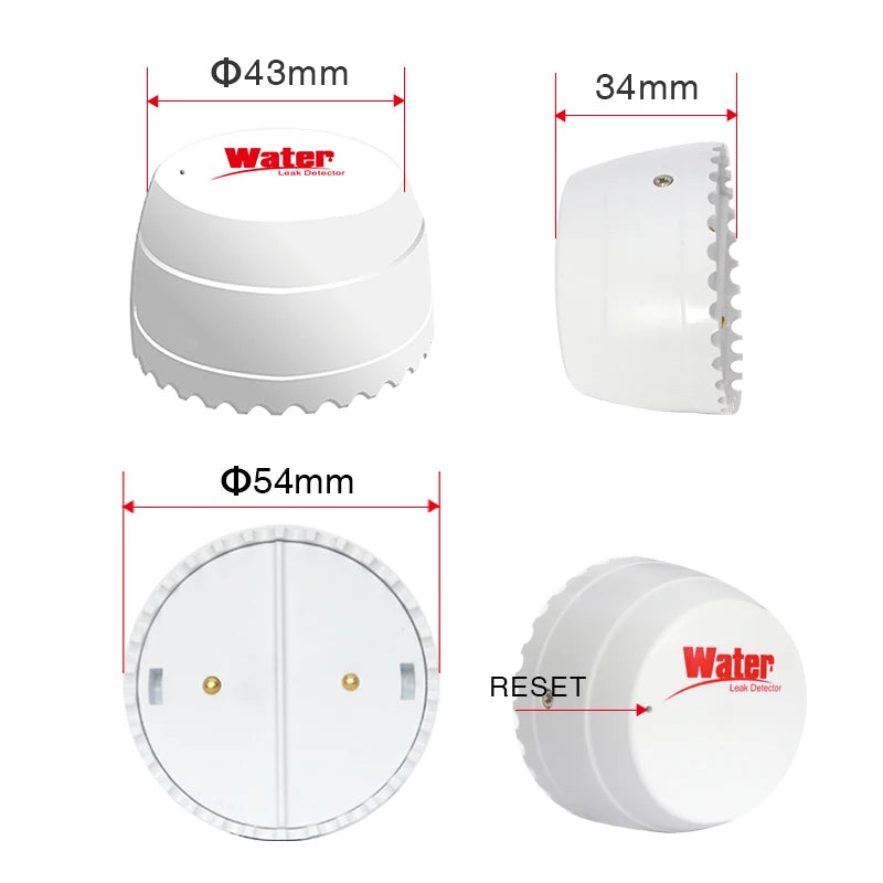 Tuya Smart for Zigbee Water Sensor Flood Water Leakage Detector 55Db Sound Alarm Smartlife App Remote Monitoring Need Zigbee Hub