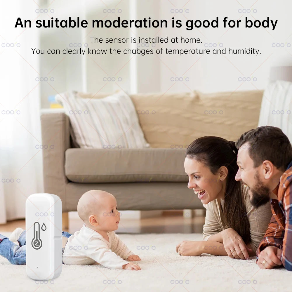 Zigbee 3.0 Temperature Humidity Sensor Smart Home Indoor Hygrometer App Remote Monitor Work with Tuya Smart Life