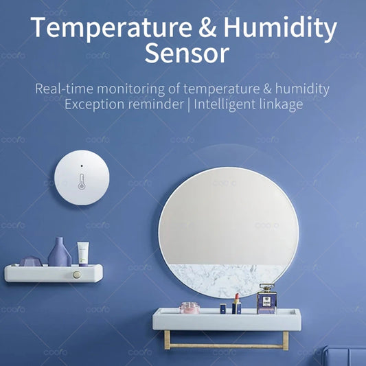 Zigbee Temperature and Humidity Sensor Smart Home Connected Thermometer Compatible with Alexa Google Assistant Yandex Alice Z2M