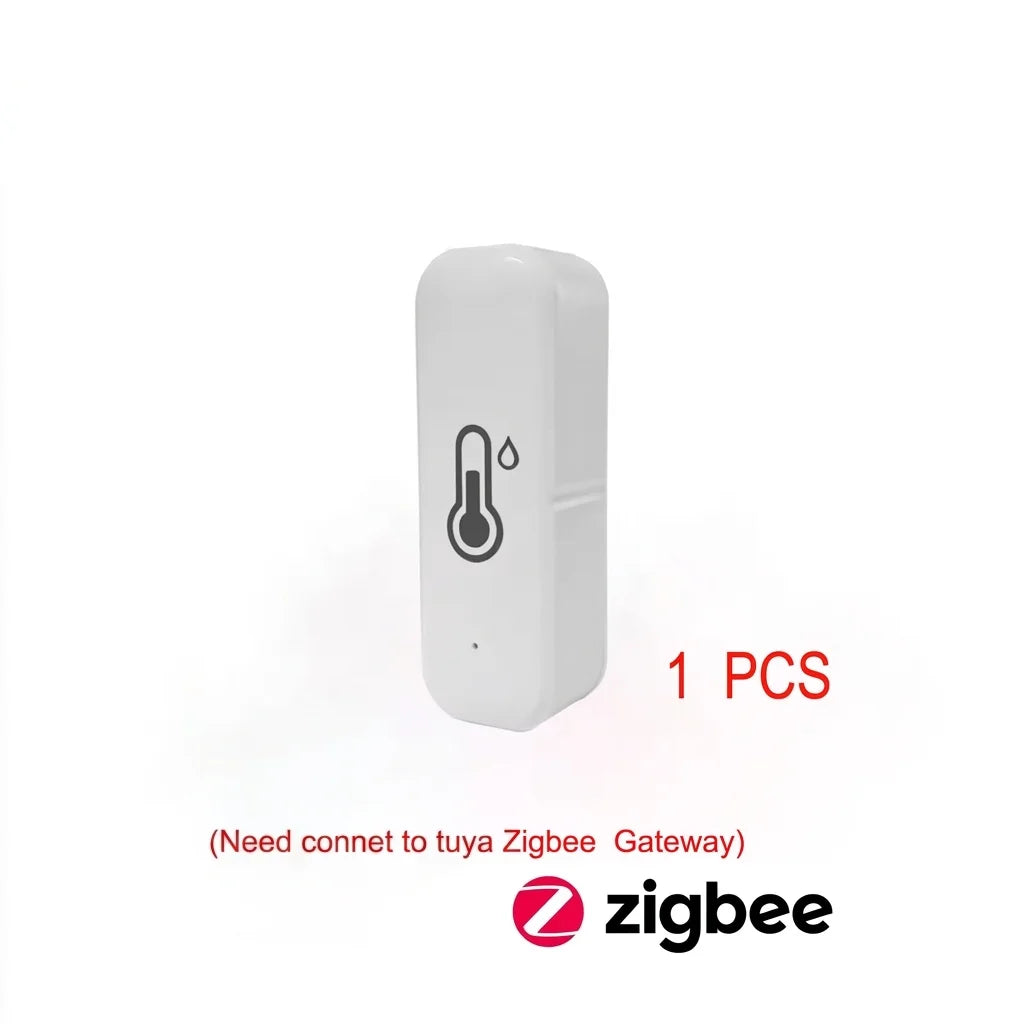 Zigbee Smart Temperature Humidity Sensor Indoor Hygrometer Controller Monitoring Work with Smart Speaker Alexa Google Home