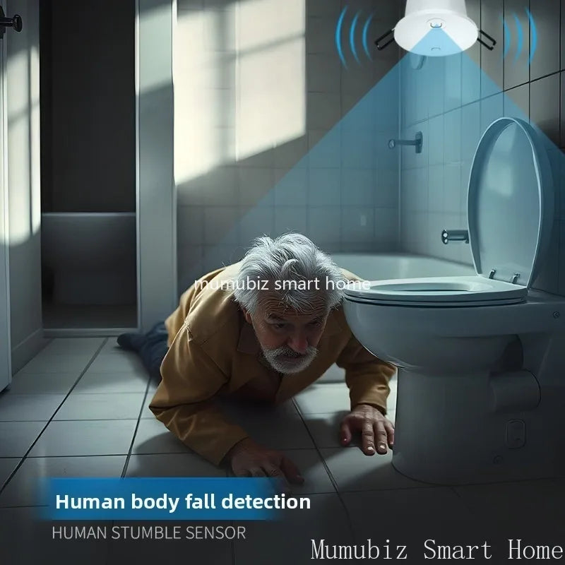 Tuya Remote Monitoring 60G Millimeter-Wave Radar Fall Detector High-Precision Human Presence Sensor, Essential for Elderly Care