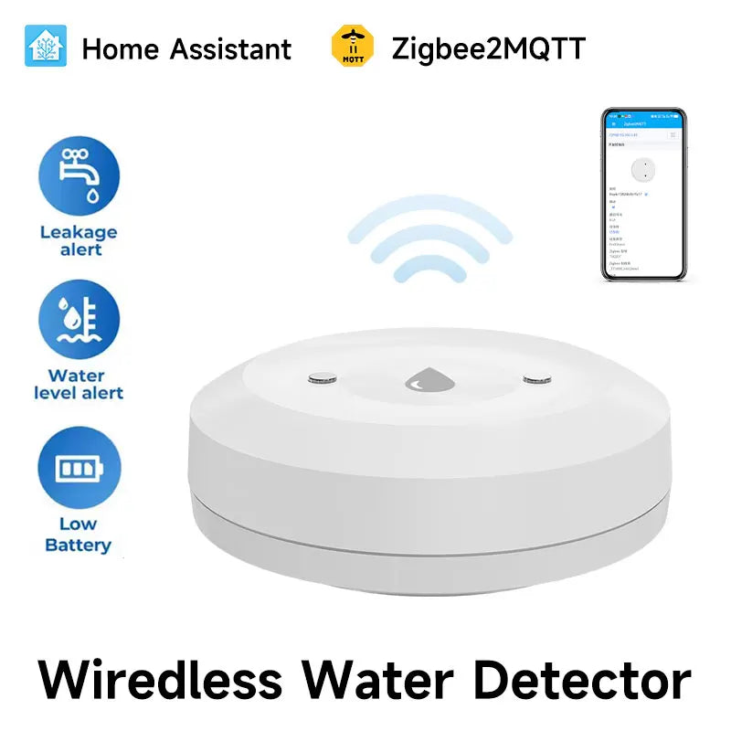 Tuya Zigbee3.0 Water Flood Linkage Sensor Detector Overflow Waterproof Smart Alarm App Remote Monitor Home Assistant Zigbee2Mqtt