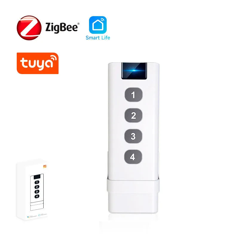 Tuya Zigbee Smart Scene Switch 4 Gang Portable Mini Design for Home Smart Life Remote Control Automation Scenario Switches