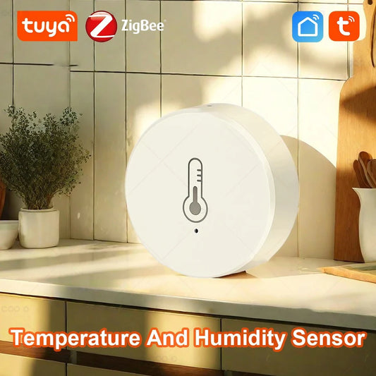Tuya Zigbee Temperature and Humidity Sensor Intelligent Home Hygrometer Work with Smart Life Alexa Google Assistant