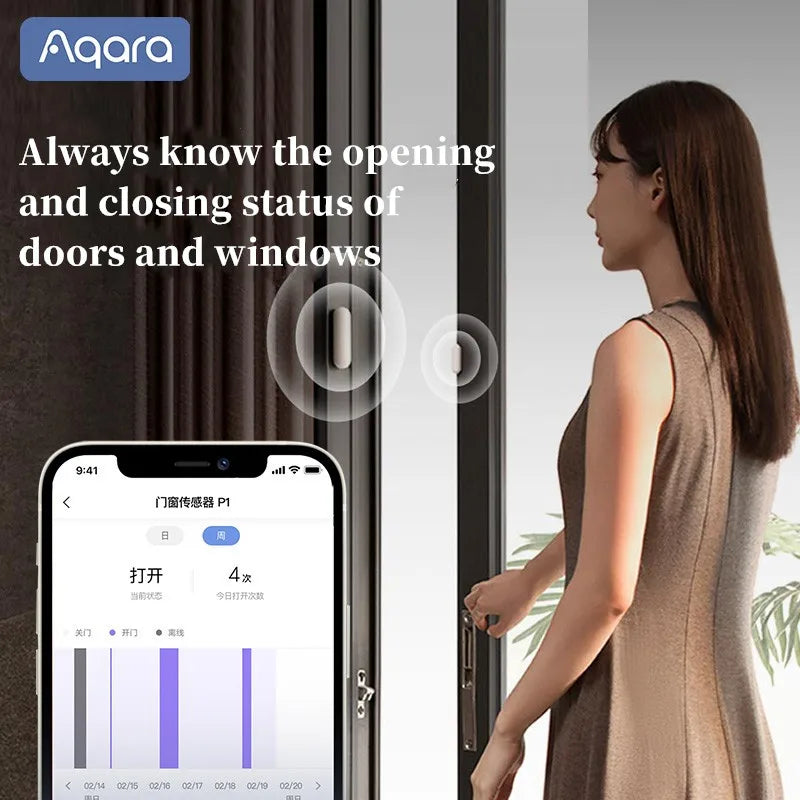 2025 Newest  Door Window Sensor P1 Zigbee 3.0 Remotely View Intelligent Linkage Smart Home Devices Work with Homekit APP