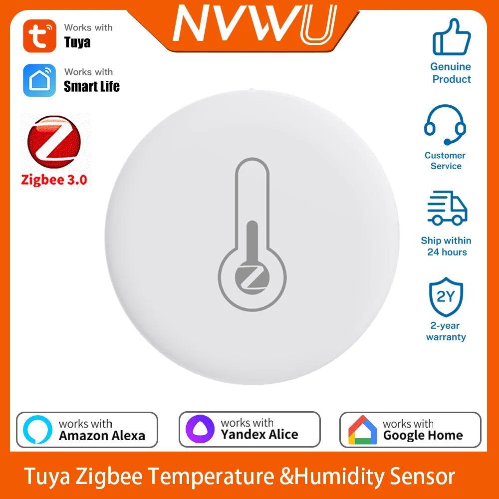 Smart Temperature Humidity Sensor Zigbee 3.0 Thermometer APP Remote Monitor Work with Tuya Smart Life Yandex Zigbee2Mqtt ZHA