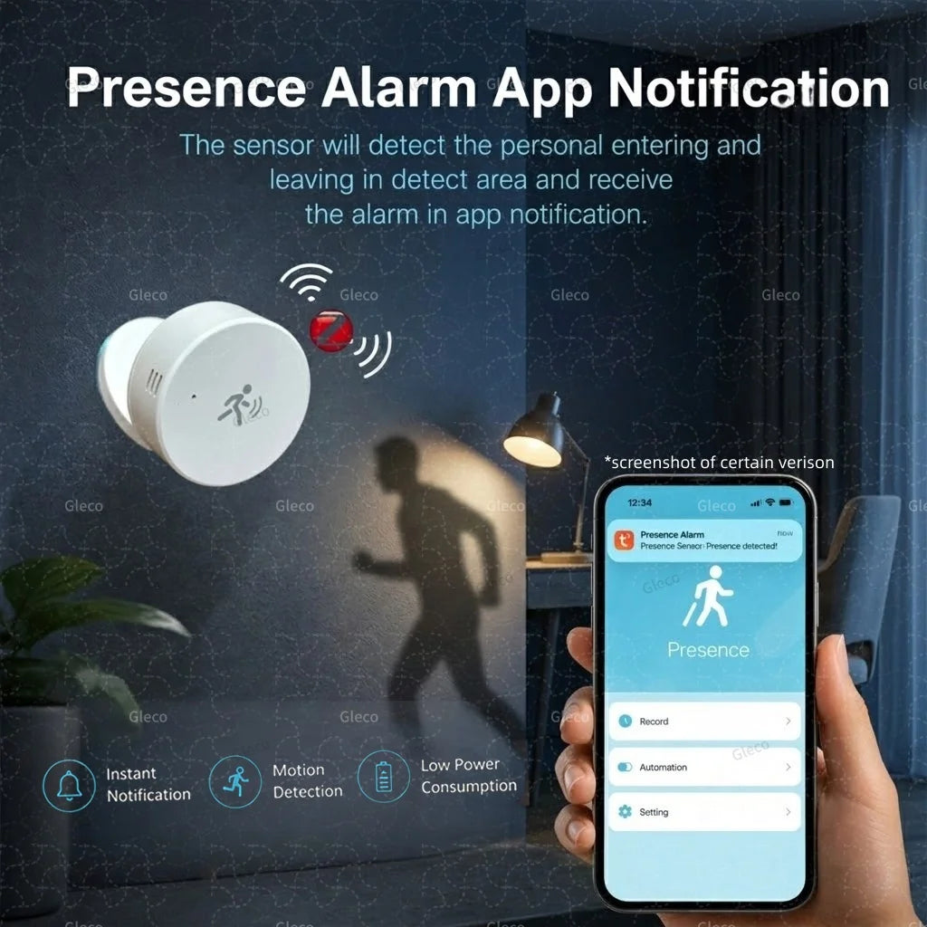 Smart Life Zigbee Human Presence Sensor 24G Mmwave Radar PIR Motion Temp Humidity Brightness for Tuya 2MQTT Security Automation