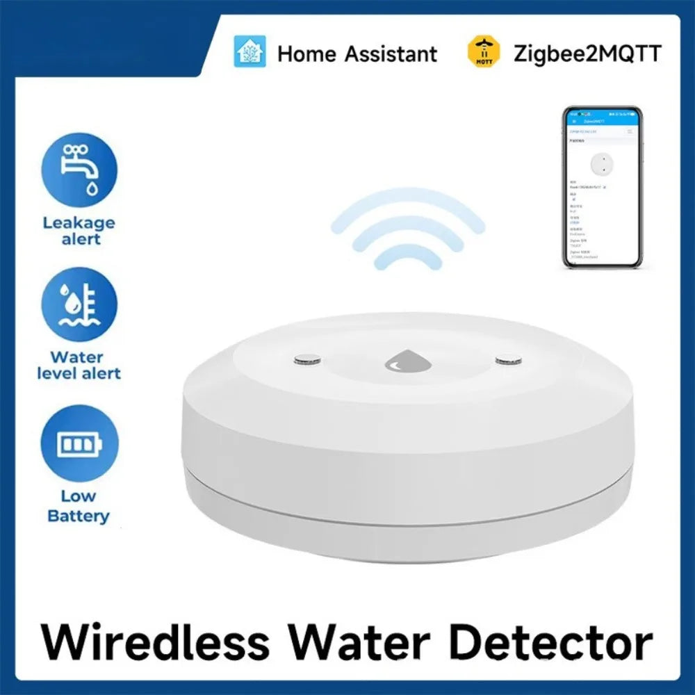 Z2M Immersion Sensor Zigbee 2MQTT Flood Leakage Detector Alarm Home Assistant APP High Sensitivity Reliable and Durable