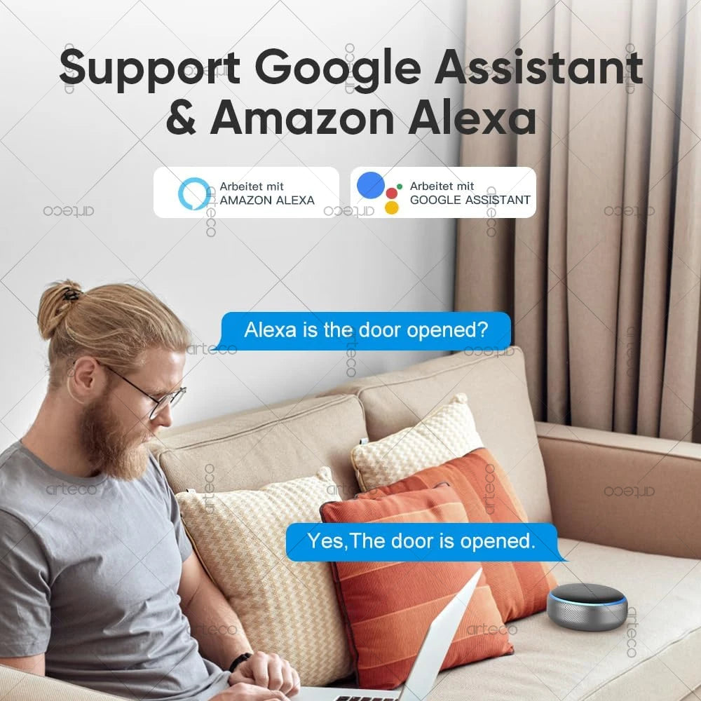 Ewelink Zigbee Door Window Sensor Smart Home Wireless Door Open Close Detector APP Remote Alarm Works with Alexa Google Home Z2M