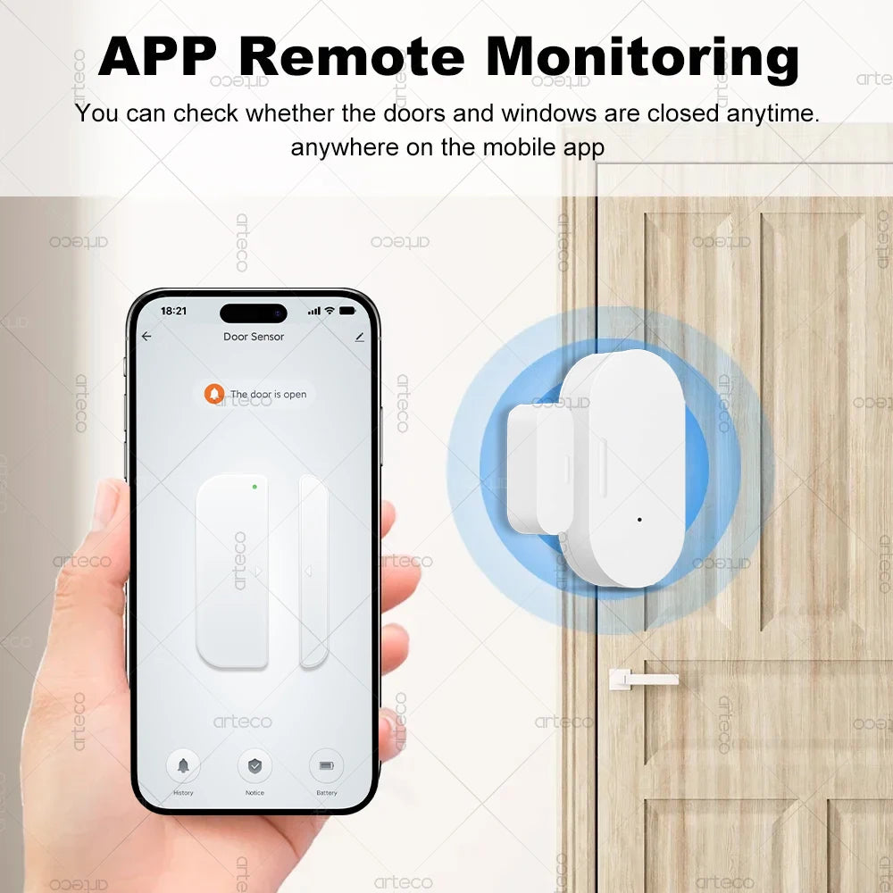 Zigbee Door Window Sensor Open Close Detector Smart Home Security Alarm Burglar Door Sensor Works with Alexa Home Assistant Z2M