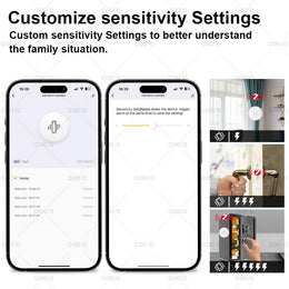 Tuya Zigbee Smart Vibration Sensor Detection Tilt Sensor Smart Life App Notification Shock Alarm Record Work with Alexa Z2M