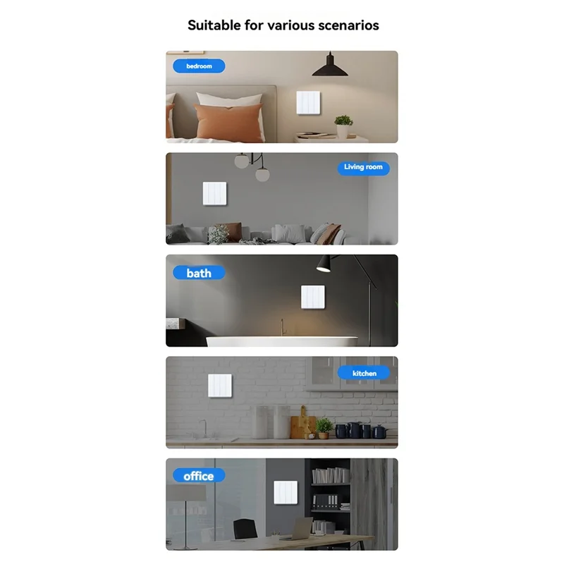Abmf-Tuya Zigbee Smart Wall Switch Wire Single Zero Fire Universal Smart Home Wireless Switch Work Withalexa Google Home A