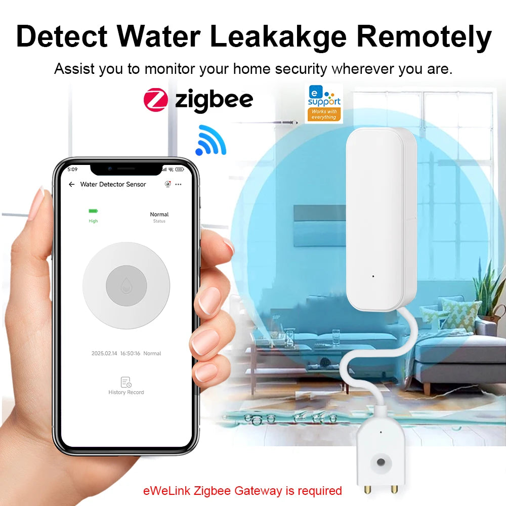Zigbee 3.0 Water Sensor Leak Alert Detector Flood Water Leakage APP Alarm Work with Zigbee Hub Leakage Water Sensor