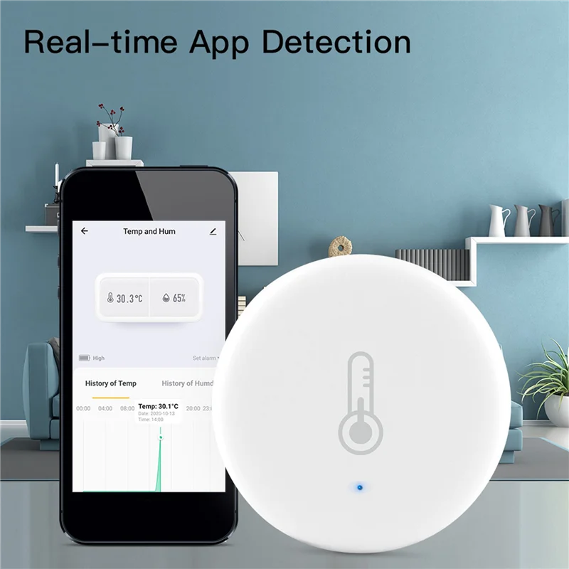B50B-6X Tuya Smart Zigbee 3.0 Smart Temperature and Humidity Sensor Battery Powered Security with Tuya Smart Life Alexa(B)