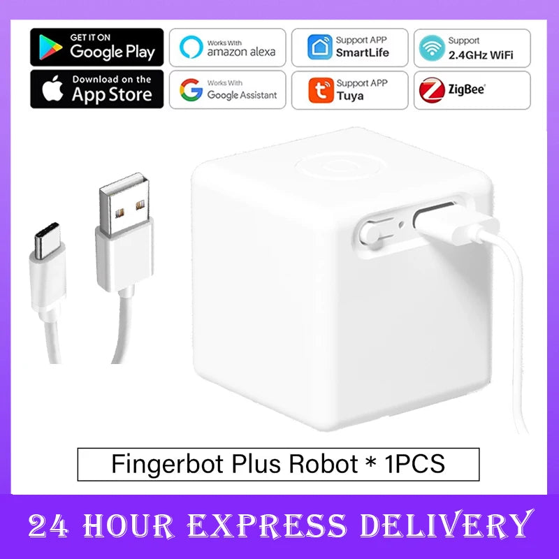 Tuya Zigbee 3.0 Smart Fingerbot Switch Remoter Garage Curtain Button Robot Pusher for Alexa Google Home Voice Assistant