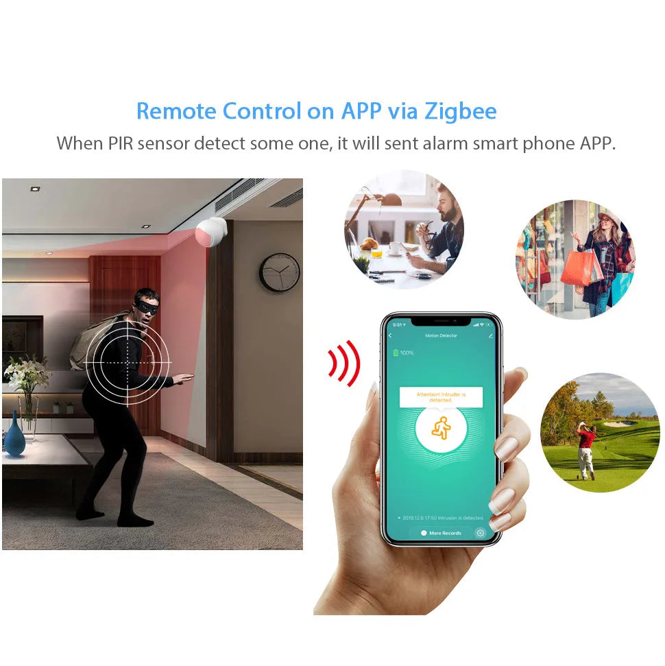 Tuya Intelligent Linkage Body Detecting Zigbee Infrared Detector Wireless Passive Infrared Motion Detect for Home Burglar Alarm
