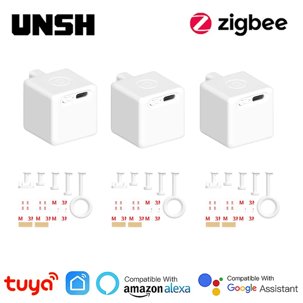 Tuya Zigbee 3.0 Smart Touch Fingerbot plus Type-C 5V Rechargeable Switch Button Pusher Arm Fingerbot via Alice Alexa Google Home
