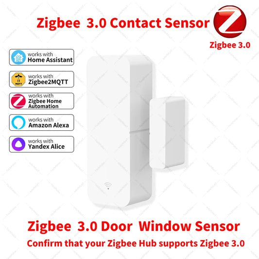 Zigbee 3.0 Sensor Door Window Sensor Contact Sensor Zigbee Hub Required Work with Homeassistant Yandex Alexa Zigbee2Mqtt ZHA