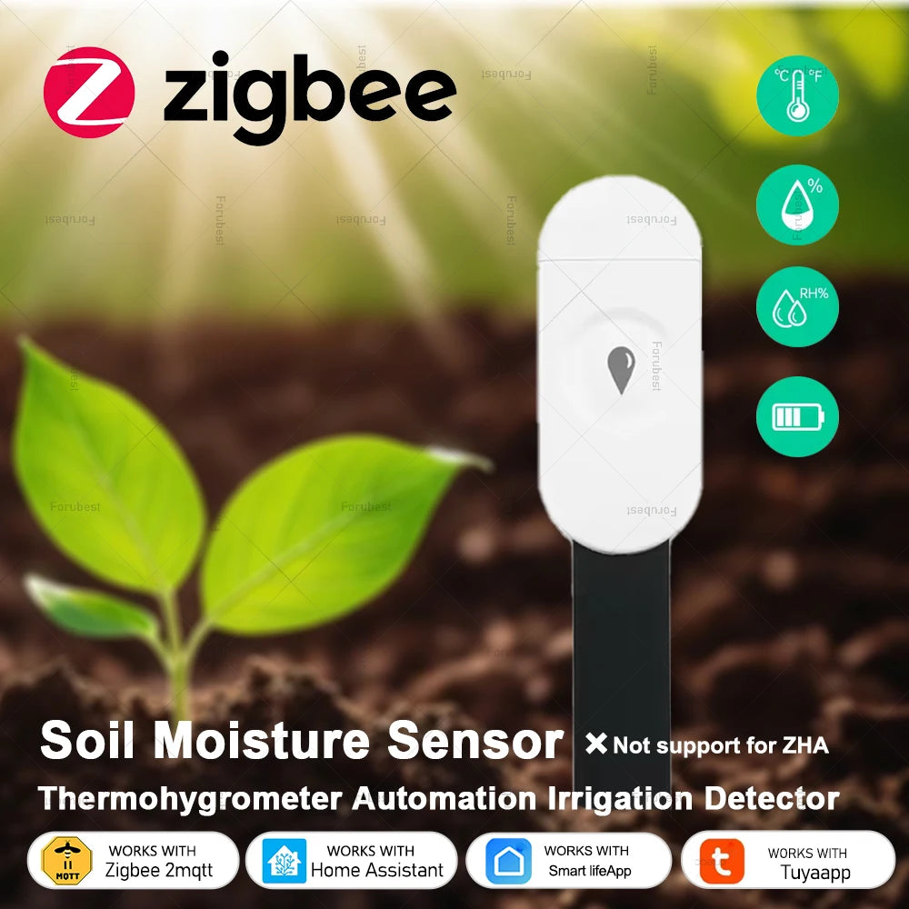 Zigbee Soil Temperature and Humidity Tester App Remote Monitoring Thermo Meter Hygrometer Garden Automation Irrigation Detector