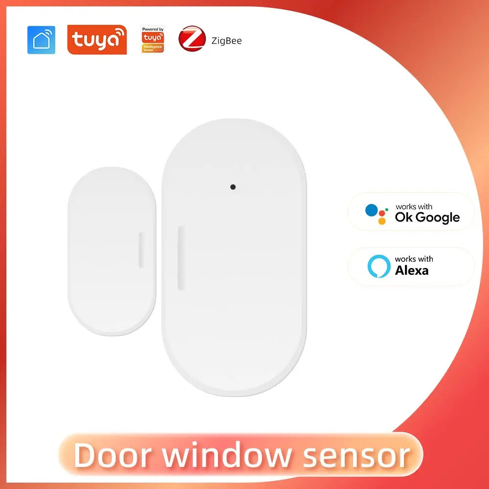 Tuya Zigbee Door Sensor Home Security Alarm Detector Smart Life APP Monitor Door Window State Work with Alexa Google Smartthings